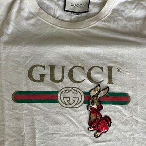 Gucci Rabbit Embroidered T-Shirt